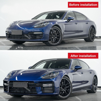 Asign — 2017-2023 for Porsche Panamera 971 Body Kit Upgrade 2025 976 Turbo Front Bumper Assembly with Bar Lights Excludes Headlights