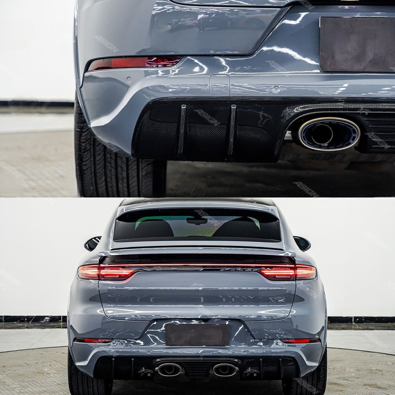 Asign - 2018-2025 Cayenne Coupe Turbo GT Stainless Steel Exhaust Tip in Silver Blue Color