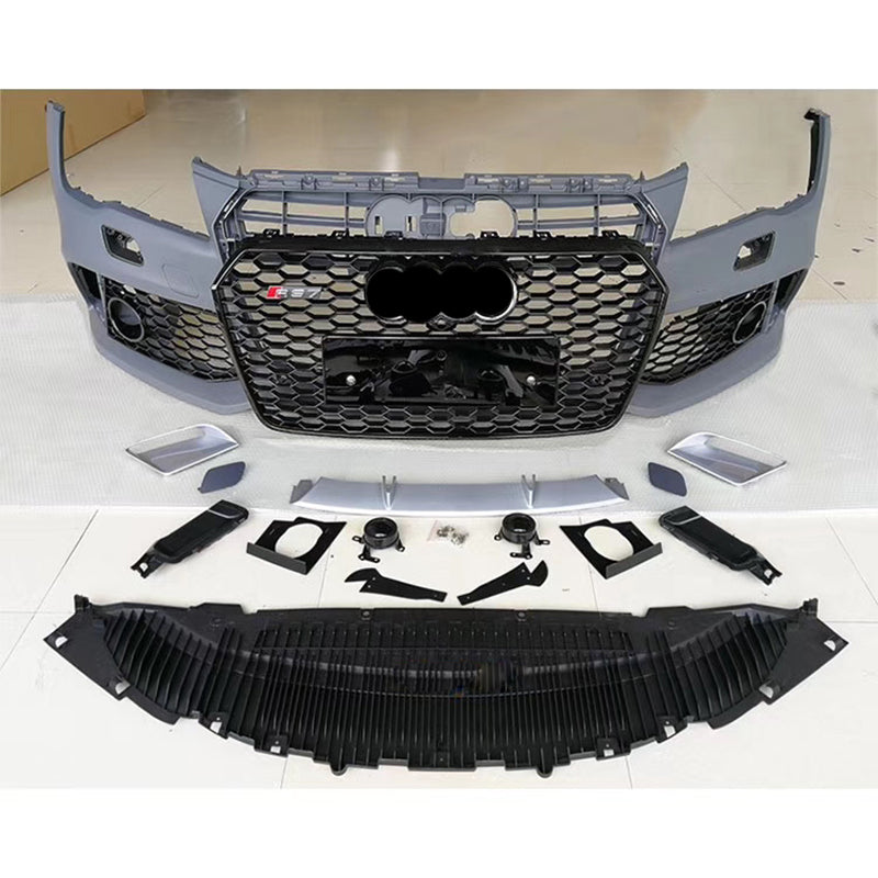 2008-2015 Audi RS7 Front Bumper For A7/S7 C7 Upgrade To C7.5 Body Kits With Honeycomb Grille Fog Light Grille | RS7 Bumper