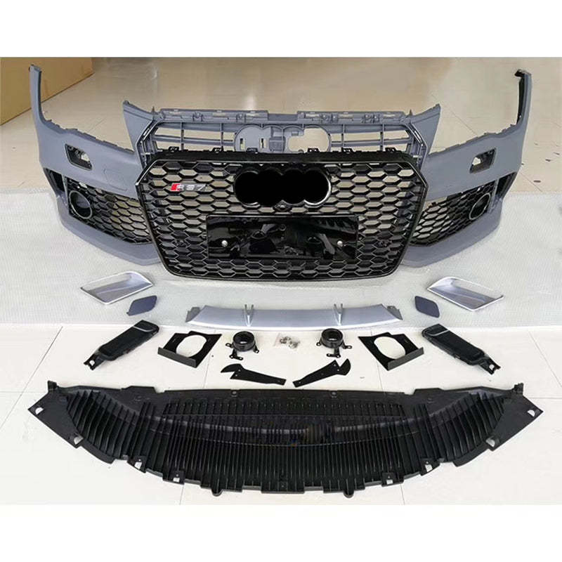 2008-2015 Audi RS7 Front Bumper For A7/S7 C7 Upgrade To C7.5 Body Kits With Honeycomb Grille Fog Light Grille | RS7 Bumper