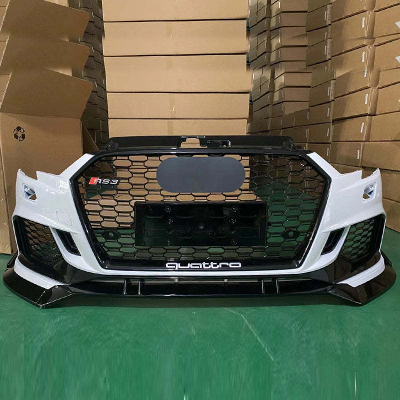2017-2019 Audi RS3 Front Bumper For A3/S3 8V.5 Body Kits With ACC Honeycomb Grille Front Lip For | RS3 Bumper