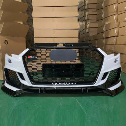 2017-2019 Audi RS3 Front Bumper For A3/S3 8V.5 Body Kits With ACC Honeycomb Grille Front Lip For | RS3 Bumper