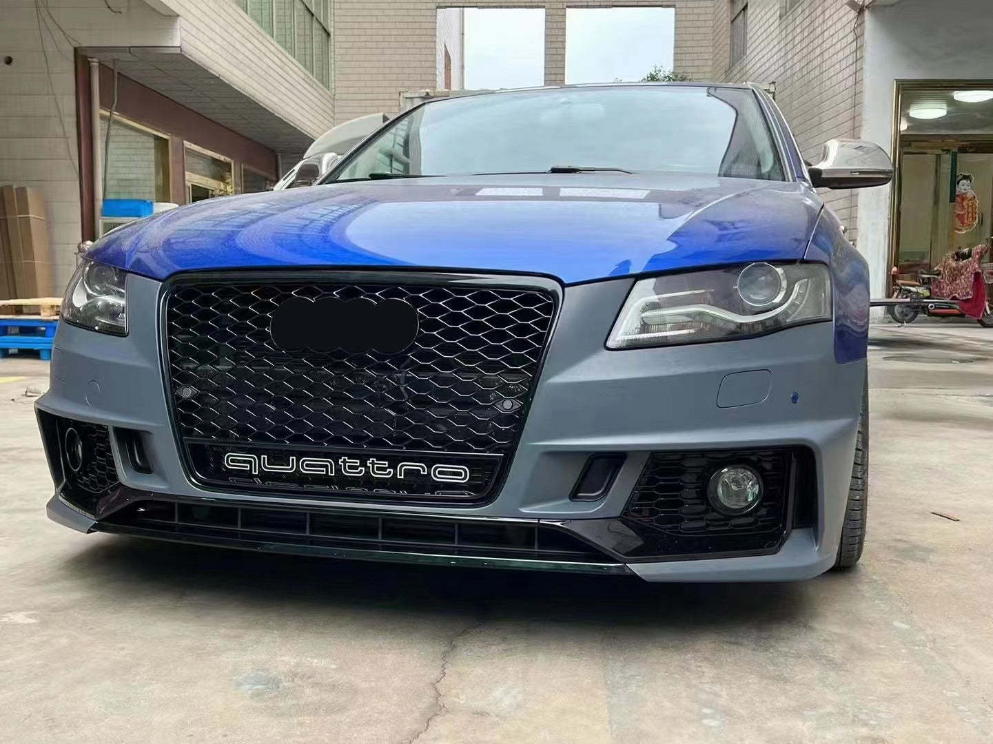 2008-2012 Audi RS4 Front Bumper For A4/S4 B8 Body Kits With Fog Light Grille Honeycomb Grille | RS4 Front Bumper