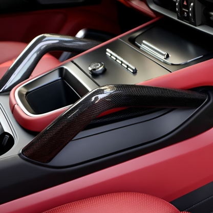 Asign Carbon Fiber Center Console Armrest Trim Set (6-Piece) for Porsche Cayenne (2018–2024, 9A0)