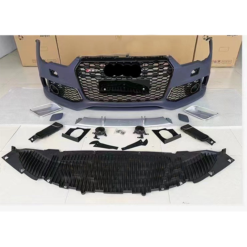 2016-2018 Audi RS7 Front Bumper For A7/S7 C7.5 Body Kits With Honeycomb Grille Fog Light Grille | RS7 Bumper
