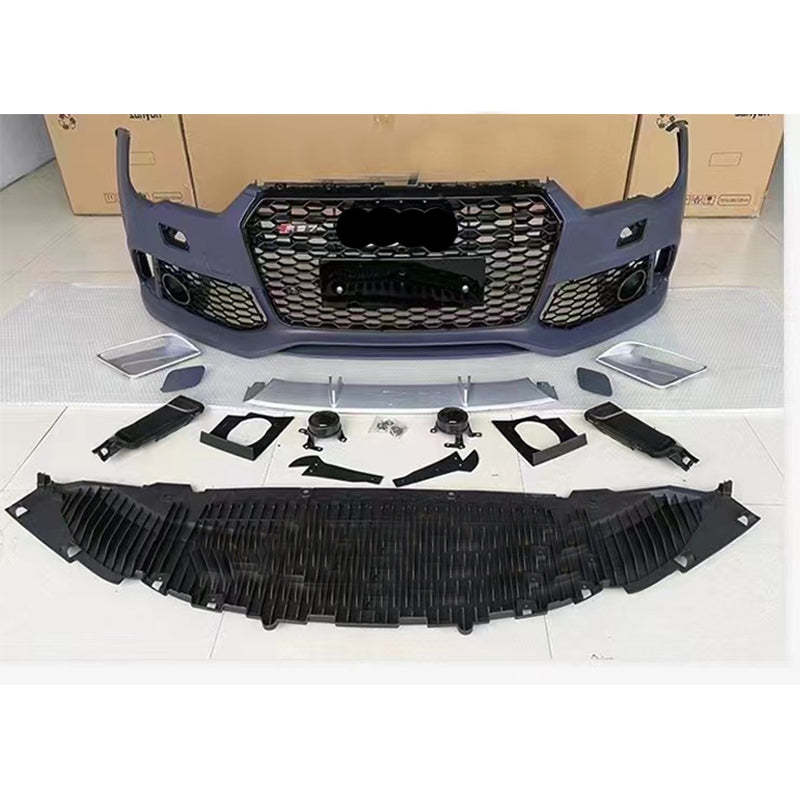 2016-2018 Audi RS7 Front Bumper For A7/S7 C7.5 Body Kits With Honeycomb Grille Fog Light Grille | RS7 Bumper