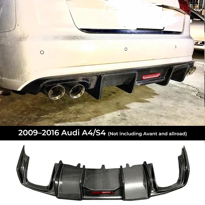 Asign Genuine Carbon Fiber Replacement Rear Diffuser / Rear Lip for Audi A4 / S4 Sedan (Multi-Gen Fitment | 2009-2024)