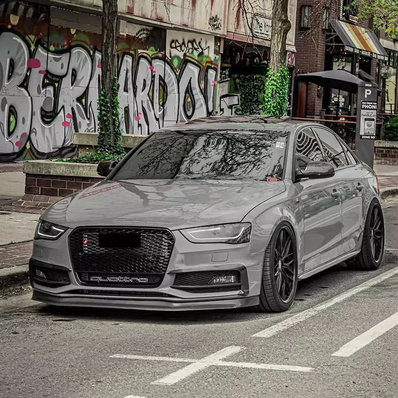 2013-2016 Asign RS4 Honeycomb Grille With Quattro In Lower Mesh For Audi A4 S4 B8.5
