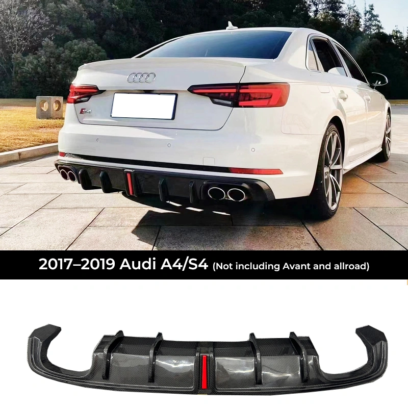 Asign Genuine Carbon Fiber Replacement Rear Diffuser / Rear Lip for Audi A4 / S4 Sedan (Multi-Gen Fitment | 2009-2024)
