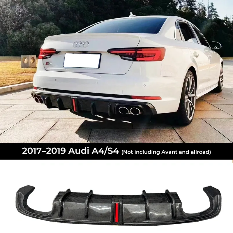 Asign Genuine Carbon Fiber Replacement Rear Diffuser / Rear Lip for Audi A4 / S4 Sedan (Multi-Gen Fitment | 2009-2024)
