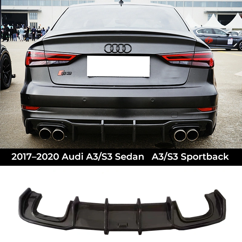Asign Genuine Carbon Fiber Replacement Rear Diffuser / Rear Lip for Audi A3 / S3 (8V | Sedan & Sportback) 2013-2020