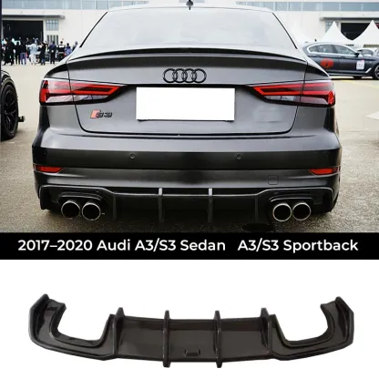 Asign Genuine Carbon Fiber Replacement Rear Diffuser / Rear Lip for Audi A3 / S3 (8V | Sedan & Sportback) 2013-2020