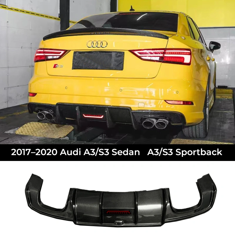 Asign Genuine Carbon Fiber Replacement Rear Diffuser / Rear Lip for Audi A3 / S3 (8V | Sedan & Sportback) 2013-2020