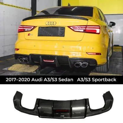 Asign Genuine Carbon Fiber Replacement Rear Diffuser / Rear Lip for Audi A3 / S3 (8V | Sedan & Sportback) 2013-2020