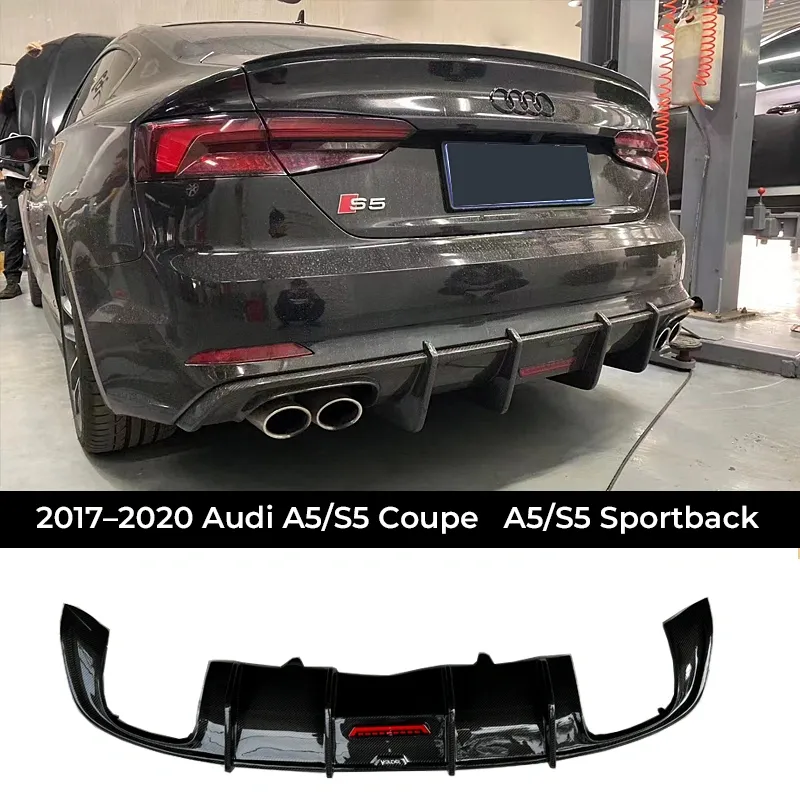 Asign Genuine Carbon Fiber Replacement Rear Diffuser / Rear Lip for Audi A5 / S5 (Coupe & Sportback) 2008-2024