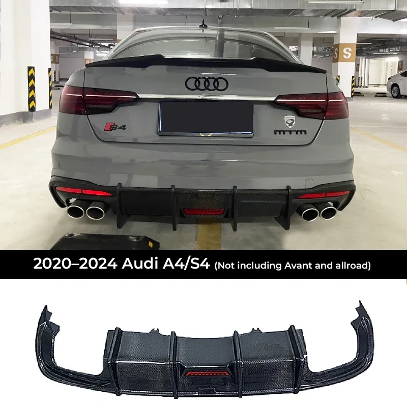 Asign Genuine Carbon Fiber Replacement Rear Diffuser / Rear Lip for Audi A4 / S4 Sedan (Multi-Gen Fitment | 2009-2024)