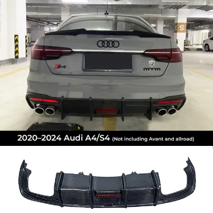 Asign Genuine Carbon Fiber Replacement Rear Diffuser / Rear Lip for Audi A4 / S4 Sedan (Multi-Gen Fitment | 2009-2024)