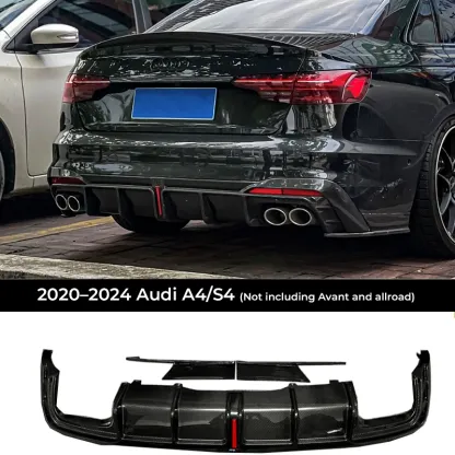 Asign Genuine Carbon Fiber Replacement Rear Diffuser / Rear Lip for Audi A4 / S4 Sedan (Multi-Gen Fitment | 2009-2024)