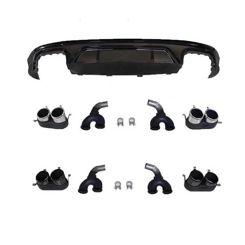2018-2021 Audi SQ5 Style Q5 S line Rear Diffuser With Tailpipe For Audi Q5 B9
