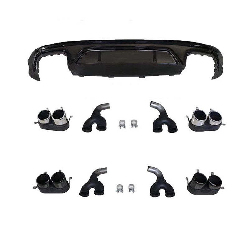 2018-2021 Audi SQ5 Style Q5 S line Rear Diffuser With Tailpipe For Audi Q5 B9
