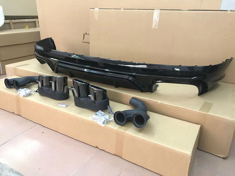 2018-2021 Audi SQ5 Style Q5 S line Rear Diffuser With Tailpipe For Audi Q5 B9