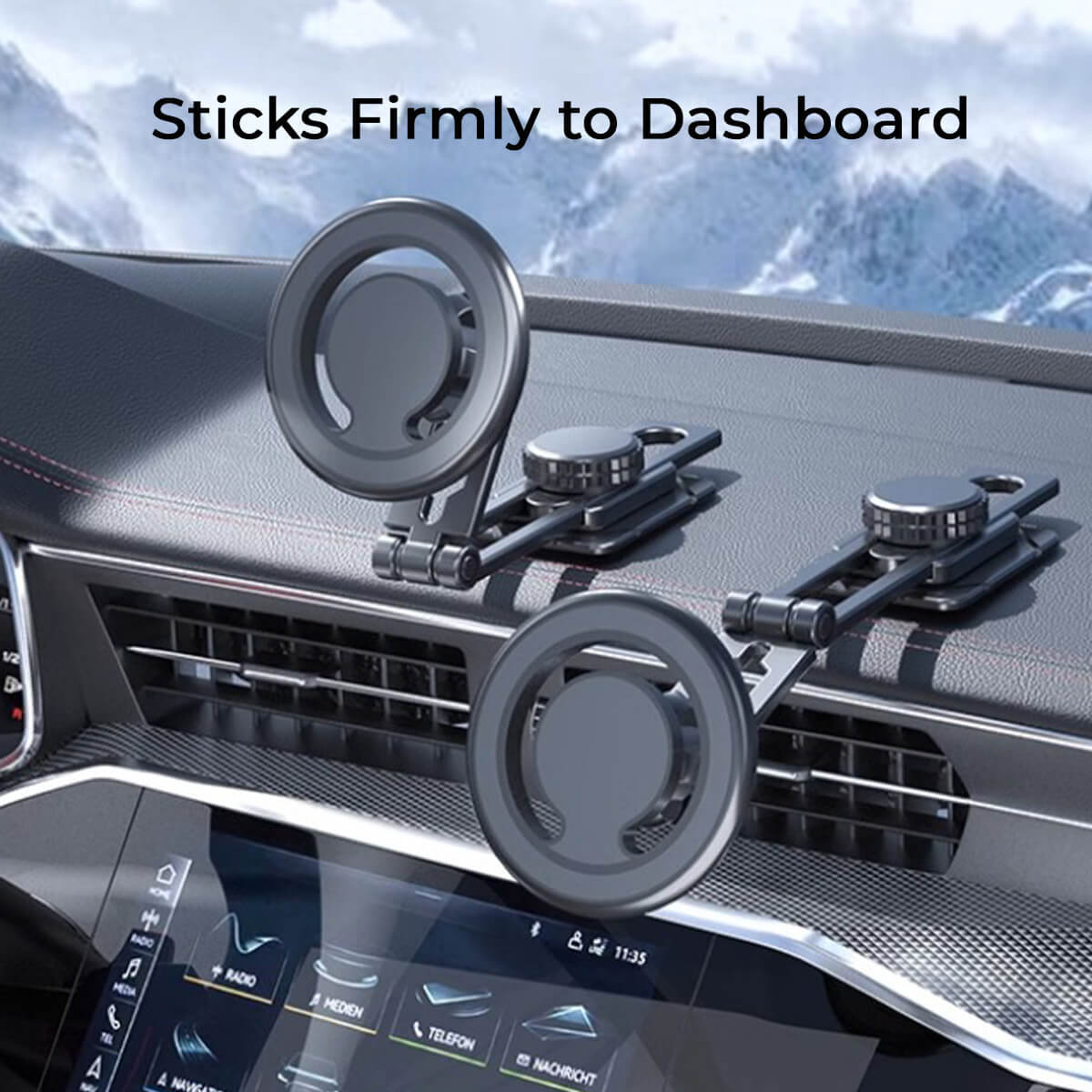 Asigncar Magnetic Car Phone Holder – Secure Grip, Adjustable Angles, Metal Build
