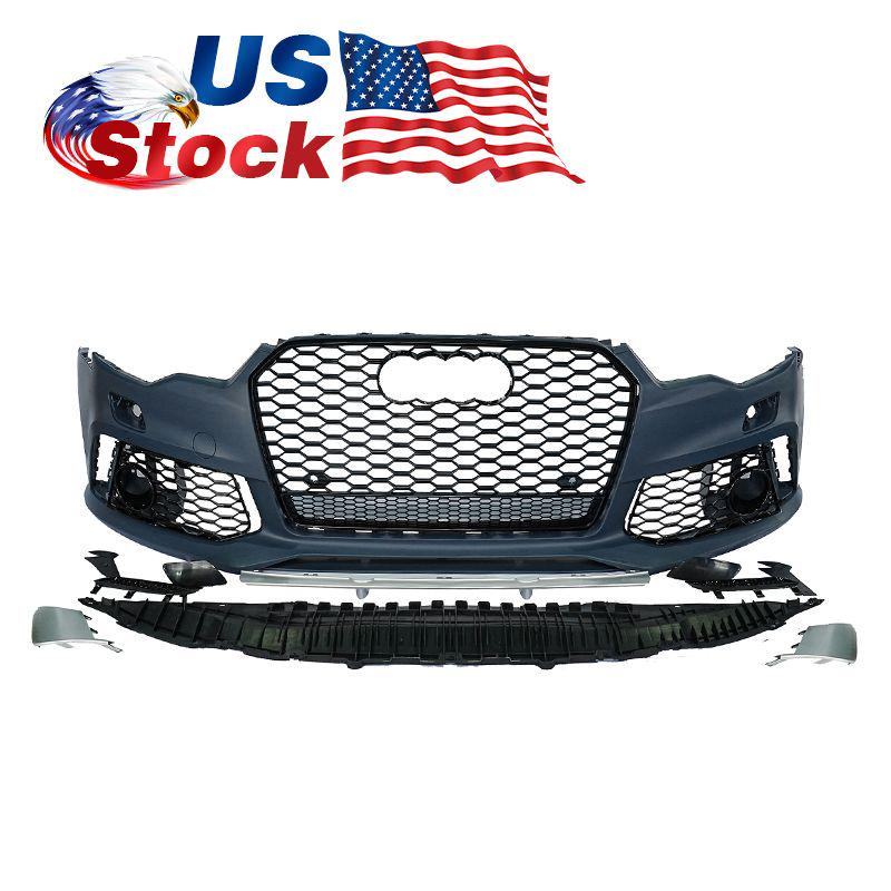 2012-2015 Audi RS6 Front Bumper For A6/S6 C7 Body Kits C7 To C7.5 Bumper With Honeycomb Grille Front Lip | RS6 Bumper