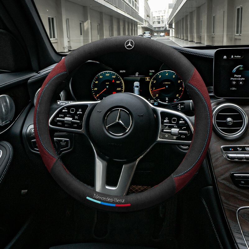 Asign Leather Suede Steering Wheel Cover For Mercedes-Benz