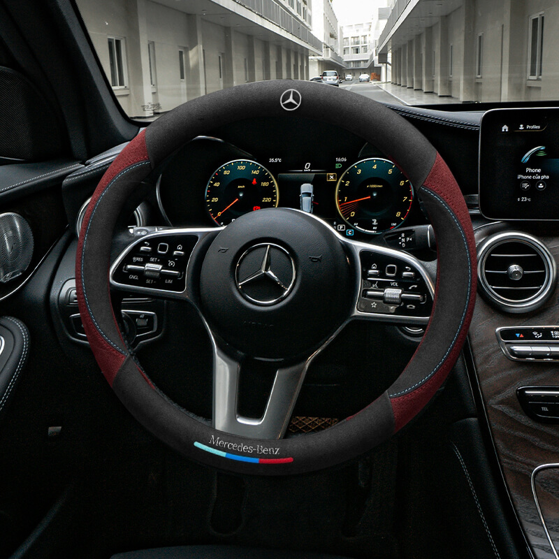 Asign Leather Suede Steering Wheel Cover For Mercedes-Benz