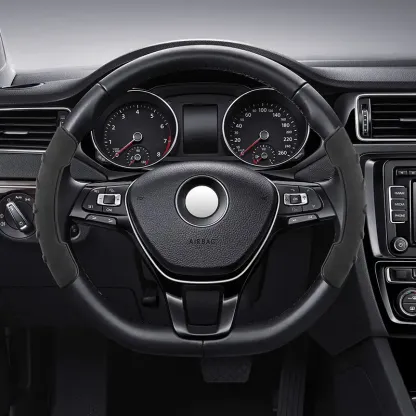 Asign Universal Non-Slip Microfiber Suede Steering Wheel Grip Covers (2-Piece Set, Multi-Color)