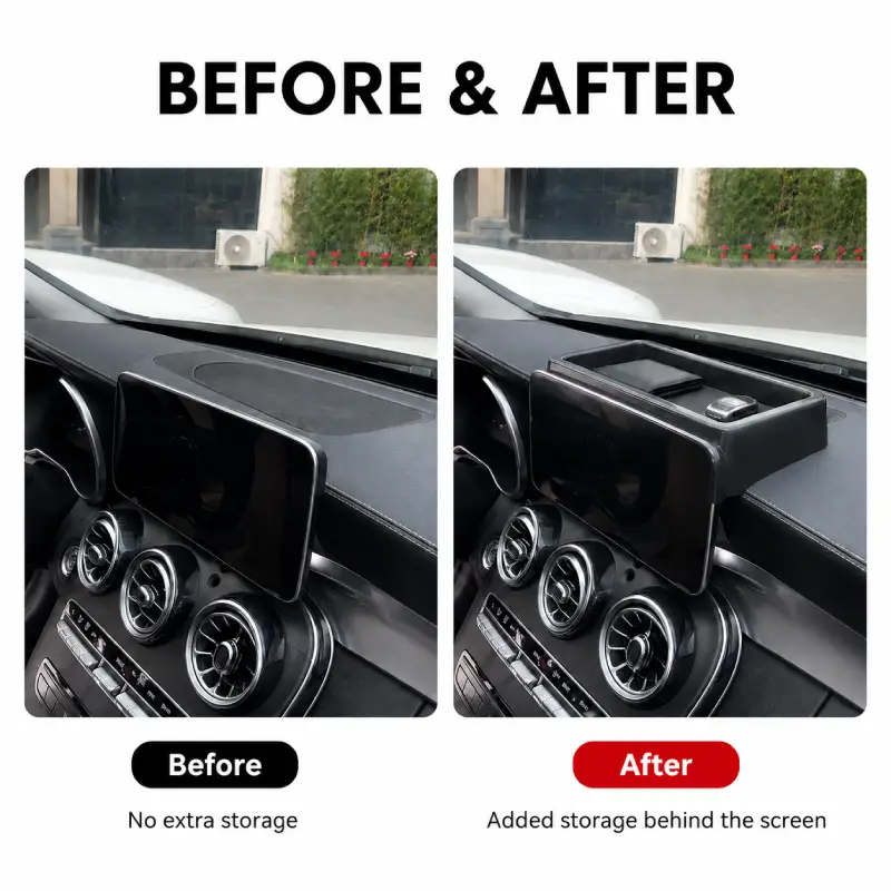 Asign Center Display Storage Tray for Mercedes-Benz C-Class, GLC & GLB – Dashboard Organizer