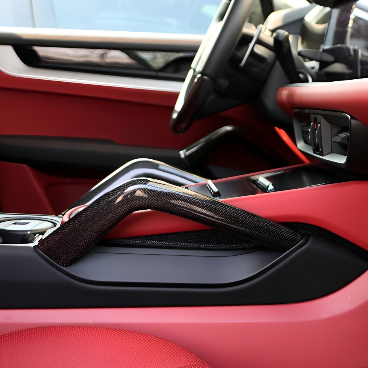 Asign Carbon Fiber Center Console Armrest Trim Set (6-Piece) for Porsche Cayenne (2018–2024, 9A0)