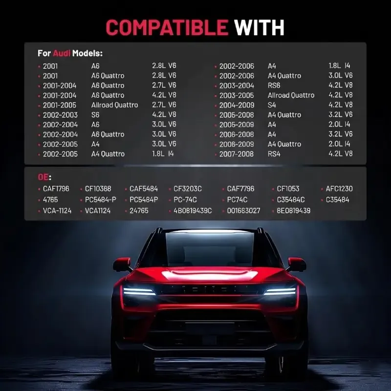 Asign CF10368 Cabin Air Filter with Activated Carbon For Audi A4 A6 Quattro RS4 S4