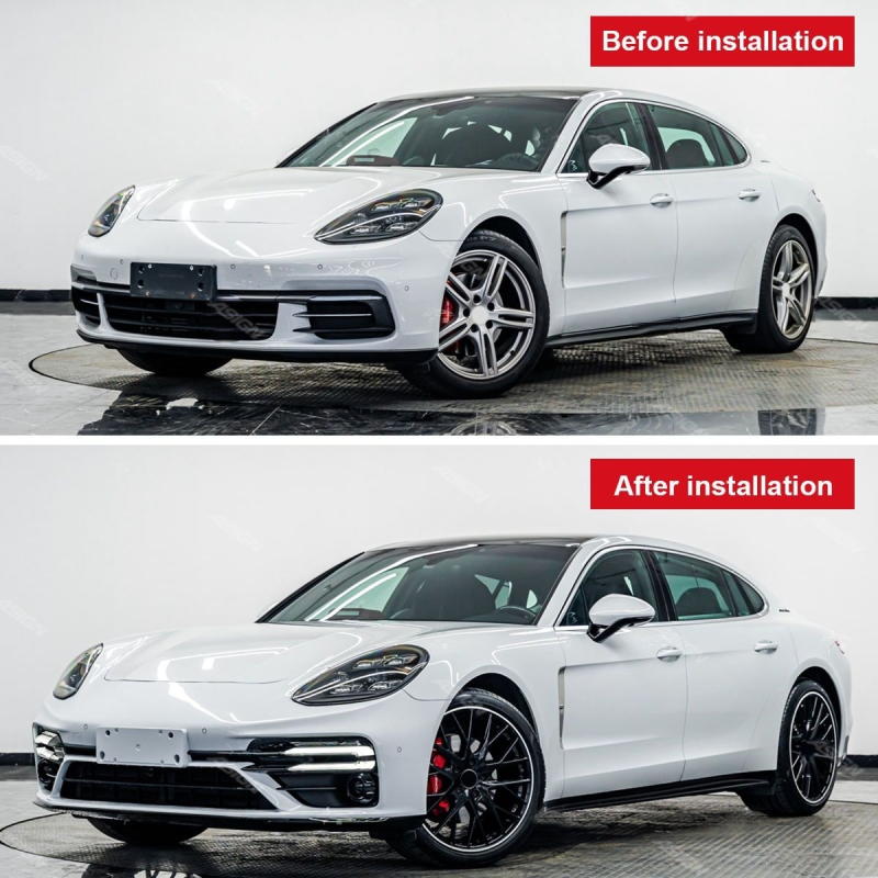 Asign — Upgraded Turbo S Body Kit for Porsche for Panamera 971 2017-2022 Front Bumper Diffuser and Side for Panamera with Car Bumpers