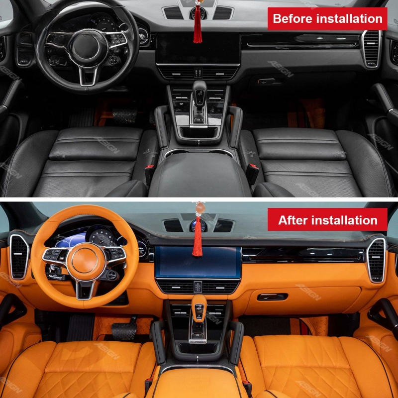 Asign - 2018-2023 for Porsche for Cayenne Real Leather Upholstery Kit Popular Style Interior Upgrade Using PU Leather