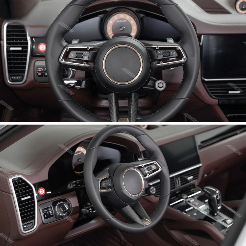 Asign - For Porsche Cayenne 2017-2023 9Y0 Panamera 971 Carbon Fiber Steering Wheel 971.2 976 9Y0.2 Condition Replacement Assembly