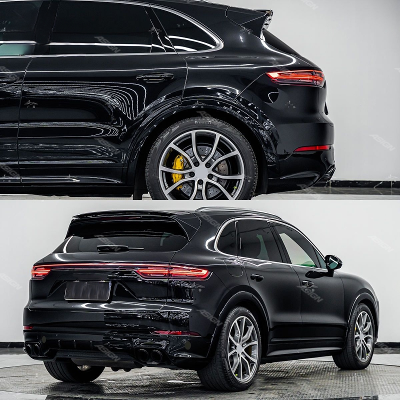 Asign - For Cayenne 2018-2023 Electronic Spoiler Trunk Wing Top Spoiler 9Y0.1 E3.1 Upgrade Original Style Turbo Spoiler 2019 2020