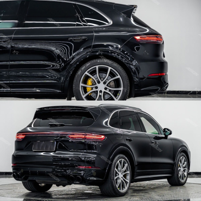 Asign - For Cayenne 2018-2023 Electronic Spoiler Trunk Wing Top Spoiler 9Y0.1 E3.1 Upgrade Original Style Turbo Spoiler 2019 2020