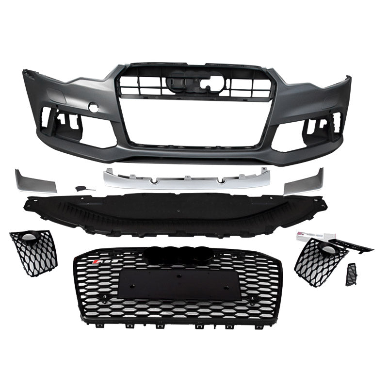 2012-2015 Audi RS6 Front Bumper For A6/S6 C7 Body Kits C7 To C7.5 Bumper With Honeycomb Grille Front Lip | RS6 Bumper