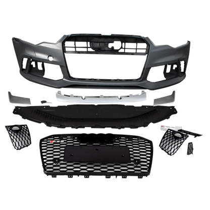 2012-2015 Audi RS6 Front Bumper For A6/S6 C7 Body Kits C7 To C7.5 Bumper With Honeycomb Grille Front Lip | RS6 Bumper