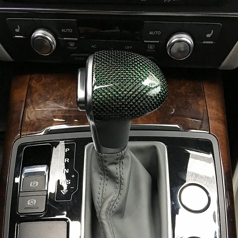 Asign Replacement Carbon Fiber Gear Shift Knob Cover For Audi A4/A5/A6/Q5/Q7