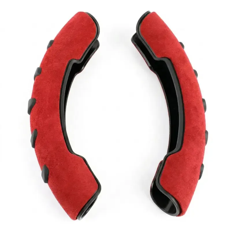 Asign Universal Non-Slip Microfiber Suede Steering Wheel Grip Covers (2-Piece Set, Multi-Color)