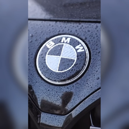 Asign BMW Car Emblem Front and Rear Modified 3D Black and White Carbon Fiber Hood Badge