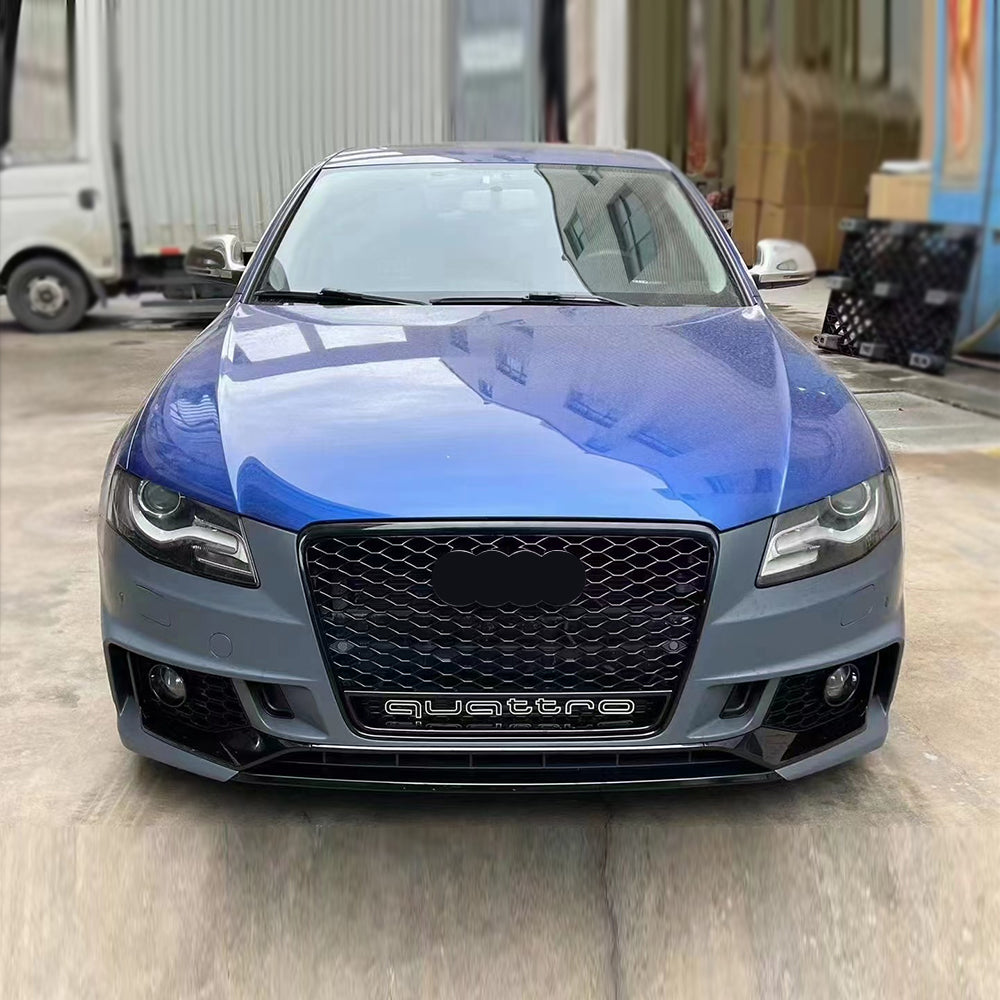 2008-2012 Audi RS4 Front Bumper For A4/S4 B8 Body Kits With Fog Light Grille Honeycomb Grille | RS4 Front Bumper