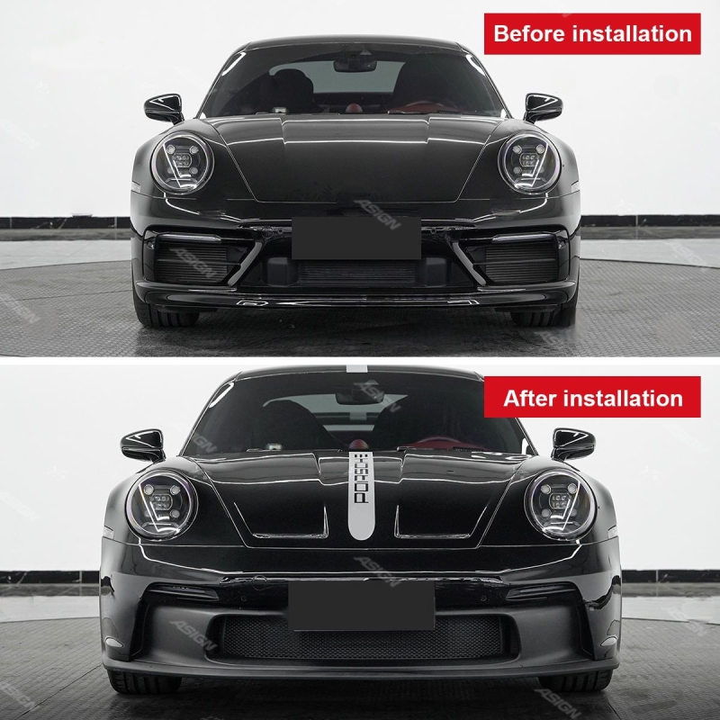 Asign — 2020-2024 for Porsche 911 & 992 GT3 Car Body Kit with Injection Molded Front Bumper Fog Light Cut-Outs Spoiler Excluded
