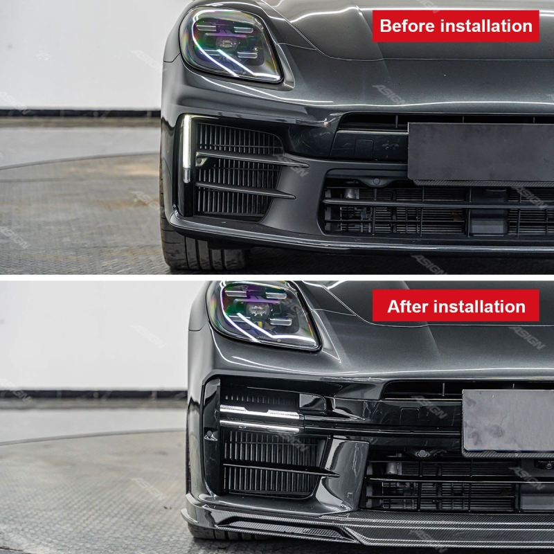Asign — 2024-2025 for Porsche Panamera 976 GTS Carbon Fiber Body Kit Front Spoiler Front and Rear Lip Bumper for Cars
