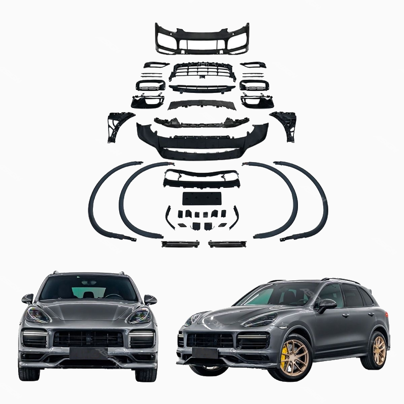 Asign - High Quality 11-14 Cayenne Car Bumper Kit Old to New 9Y0.1 SD Bar with Light+TKT Front Bar and 958.2 Rear Kit
