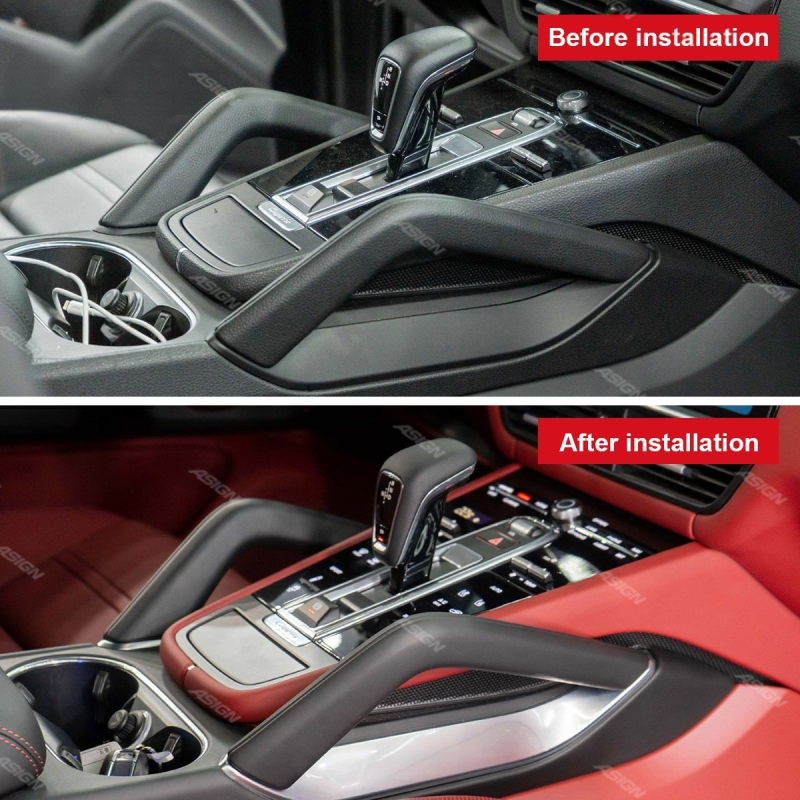 Asign - For Porsche Cayenne 2018-2024 Car Modification Interior Saddle Armrest Upgrade Turbo Door Handle Trims