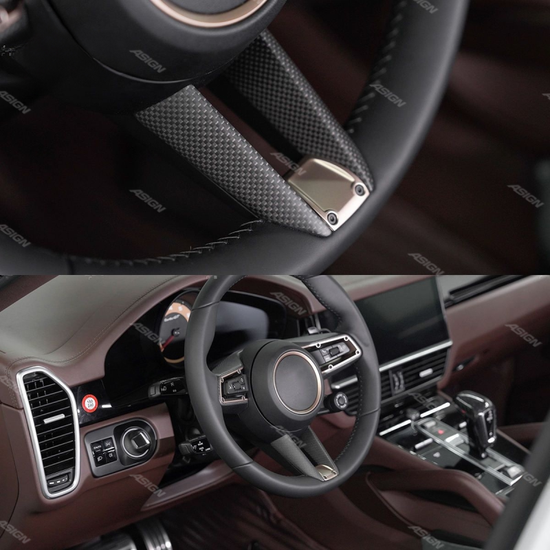 Asign - For Porsche Cayenne 2017-2023 9Y0 Panamera 971 Carbon Fiber Steering Wheel 971.2 976 9Y0.2 Condition Replacement Assembly