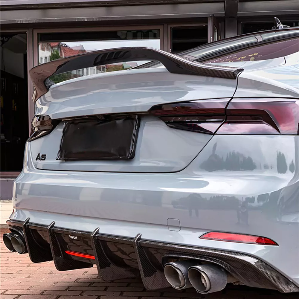 Audi Carbon Fiber Aerodynamic Hollow-Out Rear Spoiler for 2017-2021 A4/S4 & A5/S5/RS5 Sportback